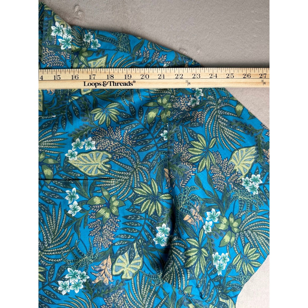 Tori Richard Shirt Mens 3XL Blue Excellent 1956 MK01 Tropical Cotton Lawn Aloha - Picture 3 of 9